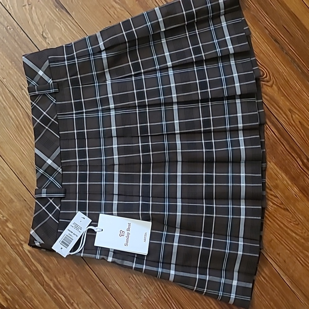 Aritzia Sunday Best Delilah Brown Black Olive Micro Skirt Size 4 NWT